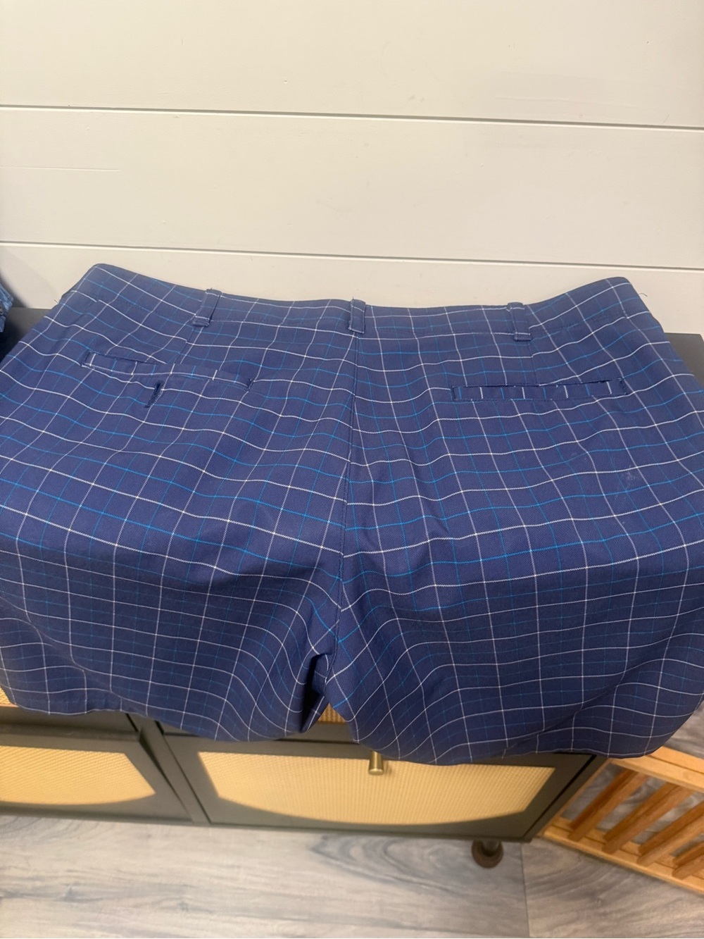 PGA Tour Blue Windowpane Golf Shorts